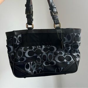 black and blue coach purse